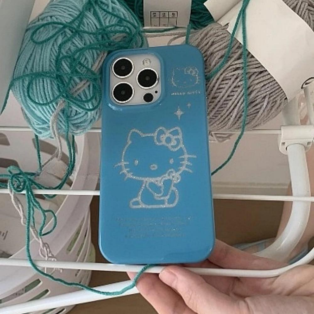 띠끄룸 Shy Kitty Case 블루 샤이 헬로키티 아이폰케이스 16 15