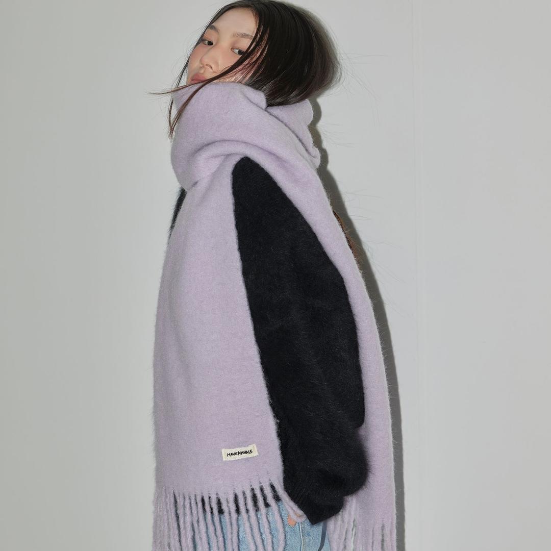 wool basic muffler (PURPLE)