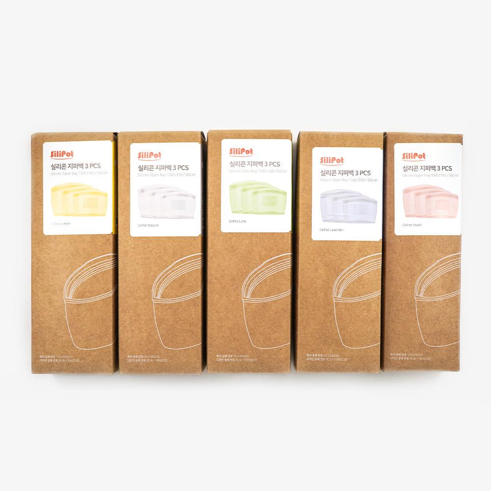 [지구pick] 실리콘 지퍼백 세트(S+M+L)