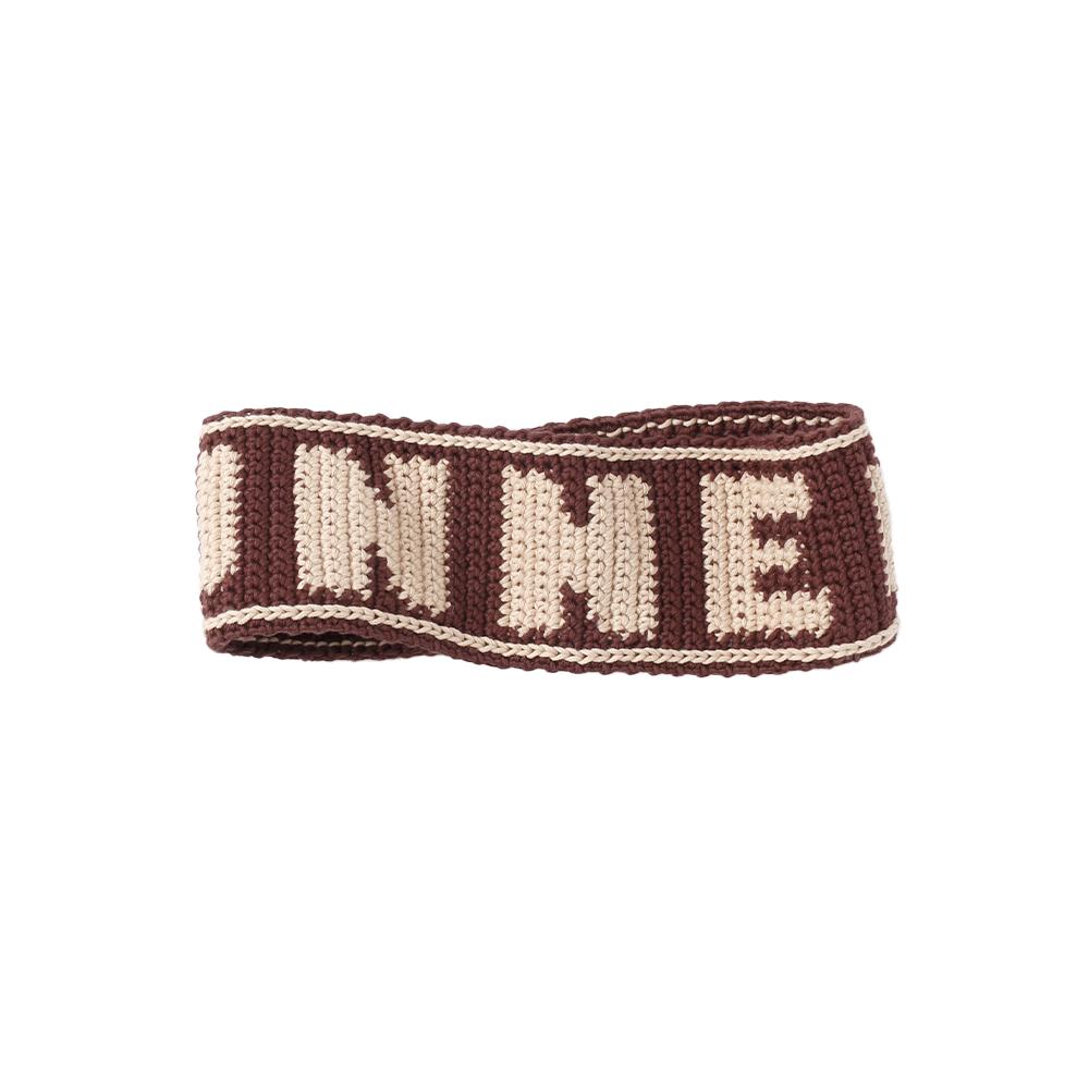 Jacquard Crochet Headband - Brown