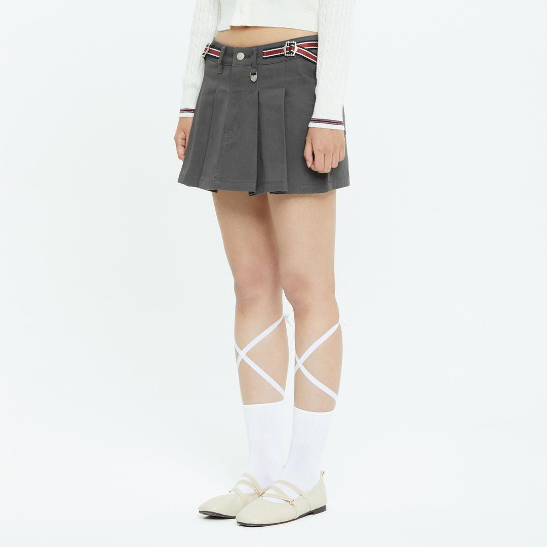 [TGT X RMTCRW]LOW RISE PLEATS SKIRT_GREY