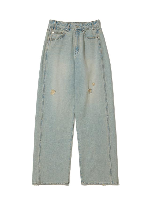 [WOMEN] DISTRESSED LOWRISE JEANS_ICE BLUE