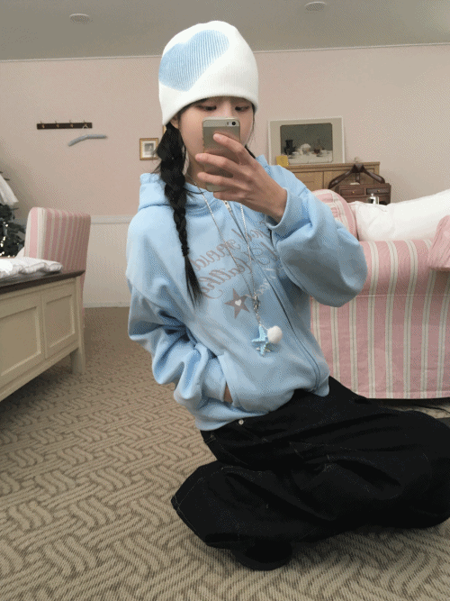 [기모] lovely hood zip-up (1c) + keyring
