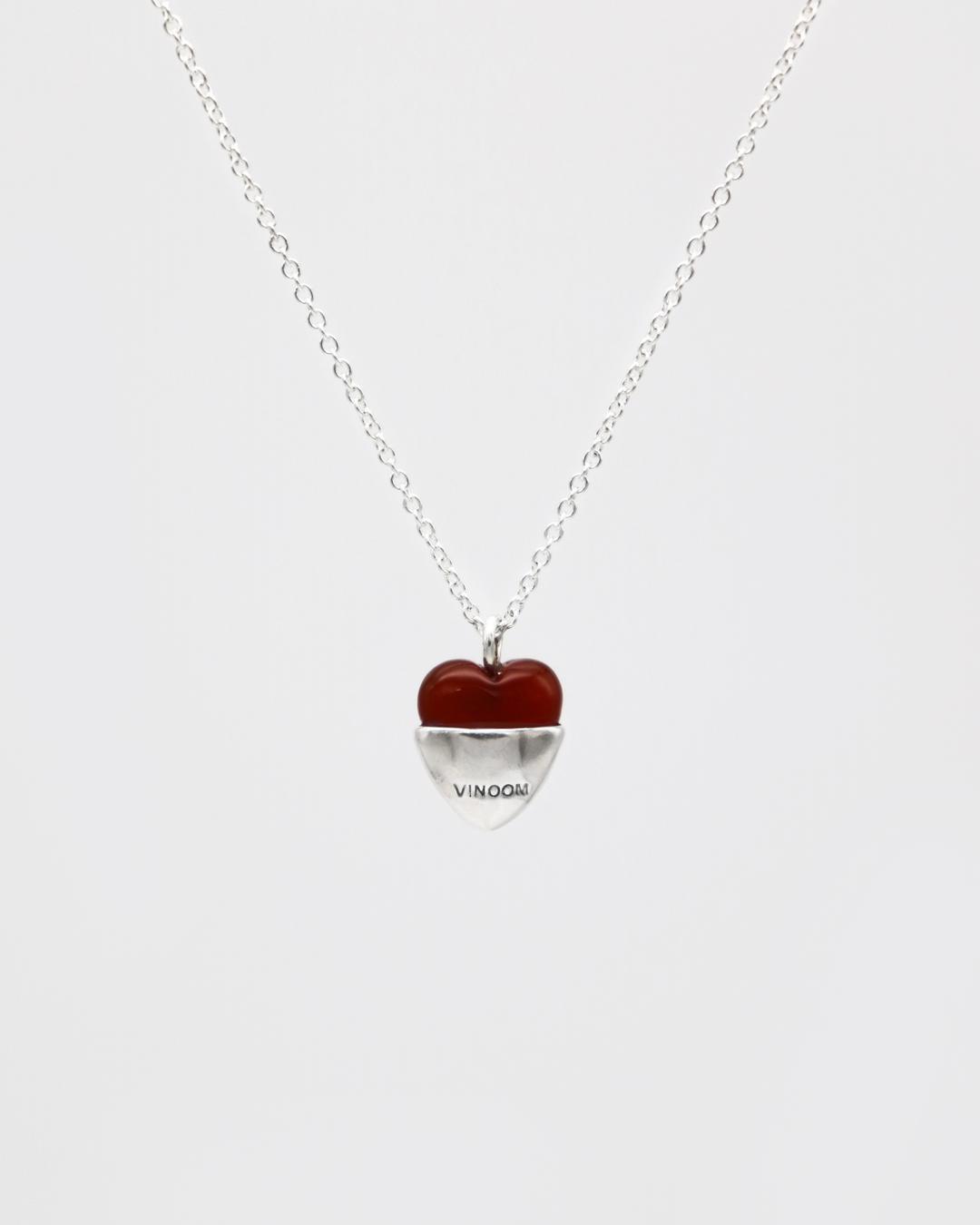 heart cup necklace (sard)