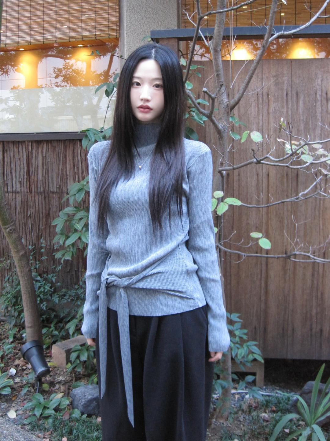 반목 플리츠 랩 티셔츠 (3color)