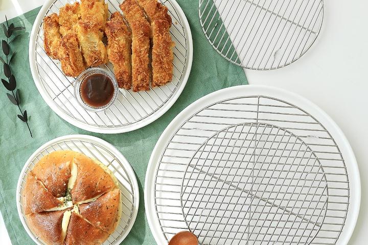 스텐 원형 튀김망 돈까스망 5size