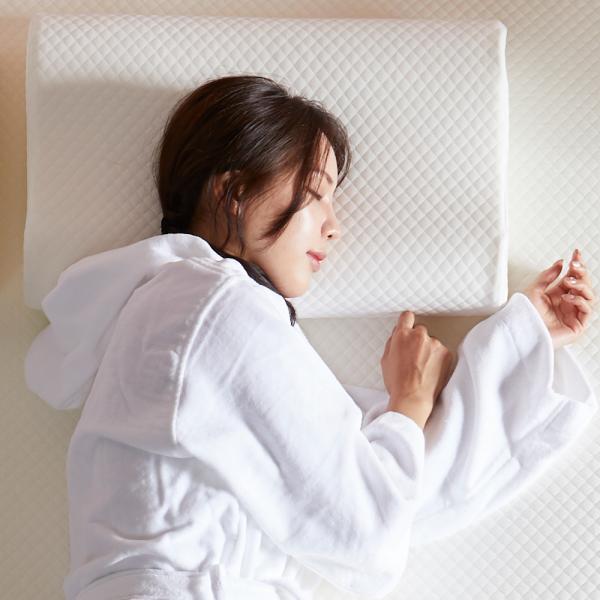 호텔 베딩 엠보싱 메모리폼 경추 베개+커버세트
