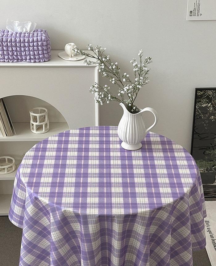 체크 감성 식탁보