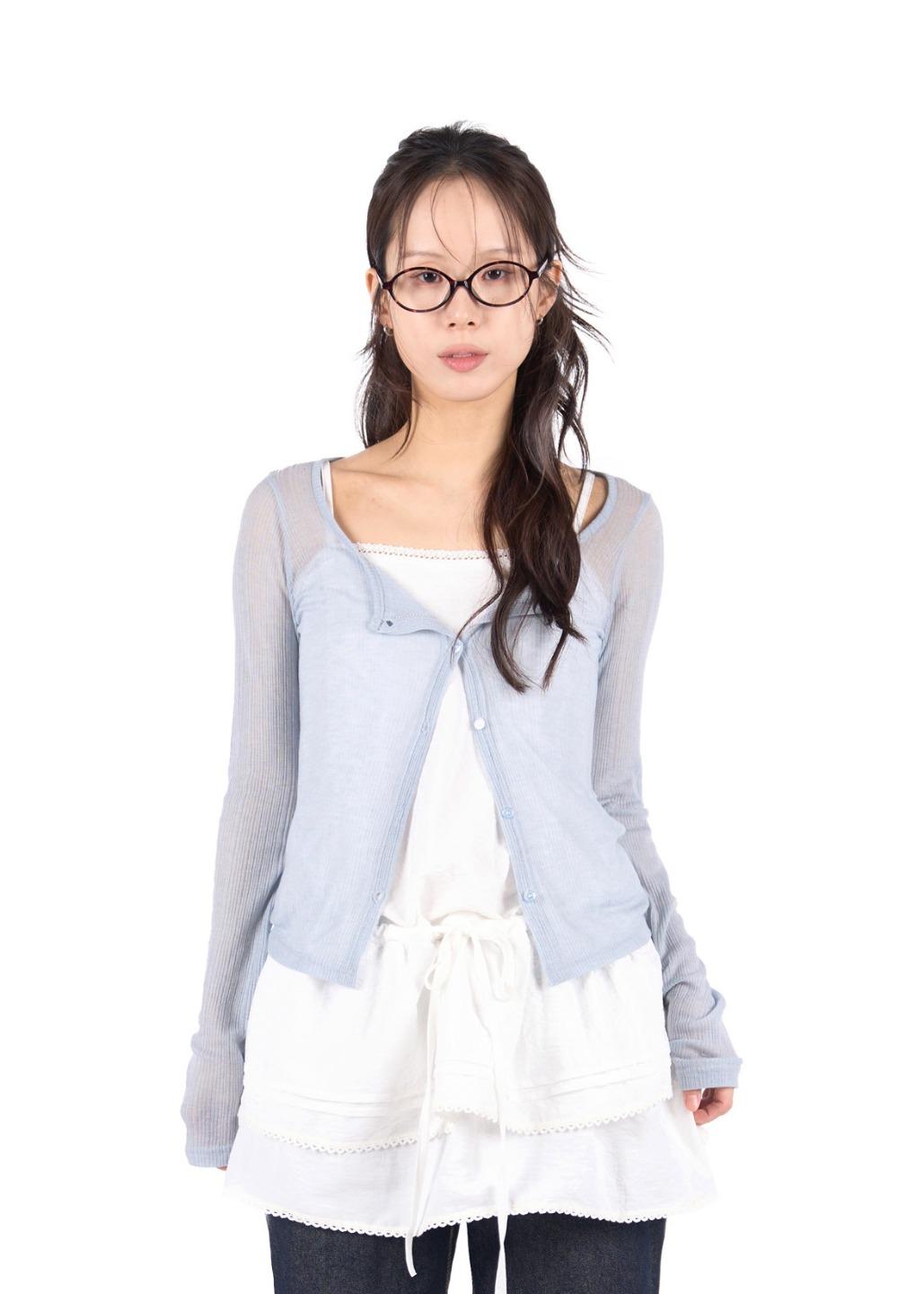 릿킴 RIBBED TENCEL CARDIGAN