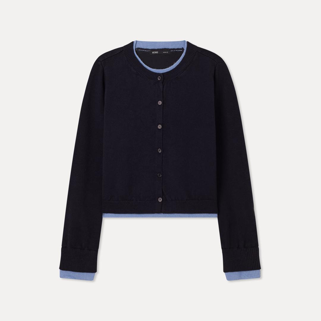 미쏘 배색 레이어드 버튼 풀오버 RE KAG121T_MIWKAG37QT