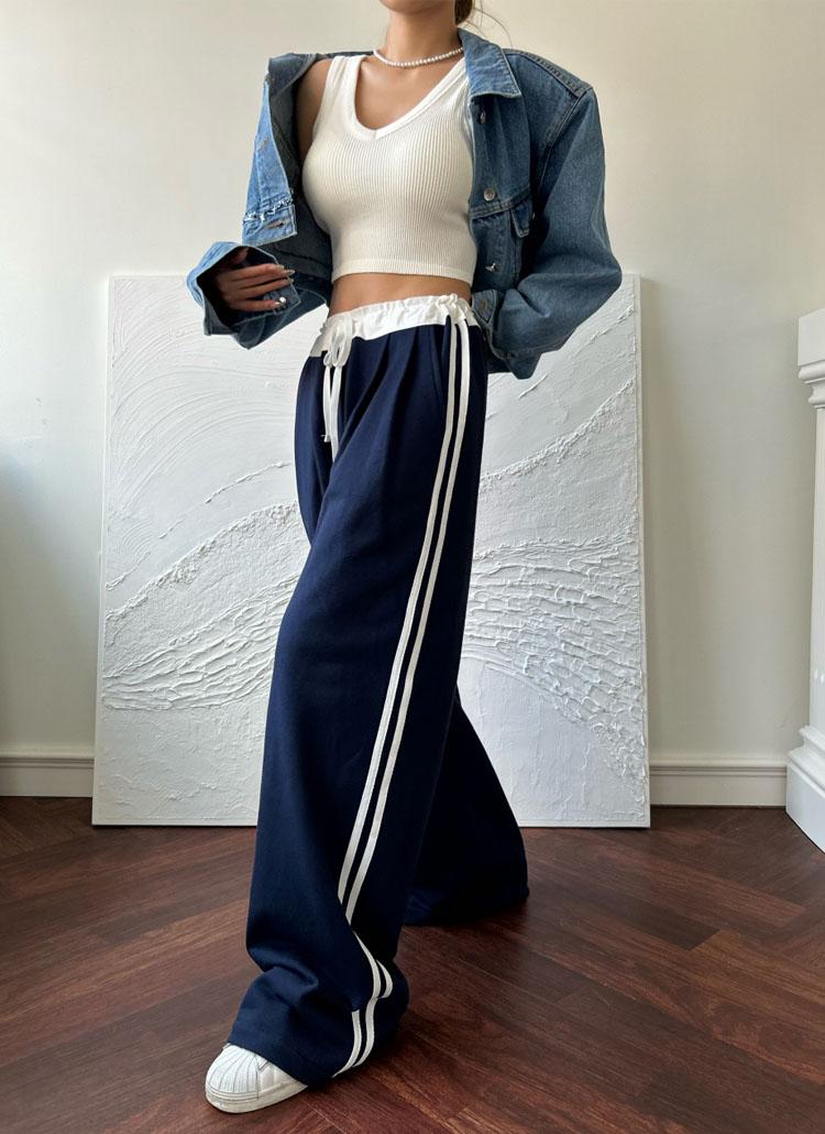 配色サイドラインスウェットパンツ・p535285