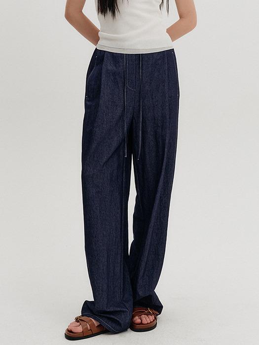 말리부 데님 밴딩팬츠_블루 / MALIVU DENIM BANDING PANTS_BLUE