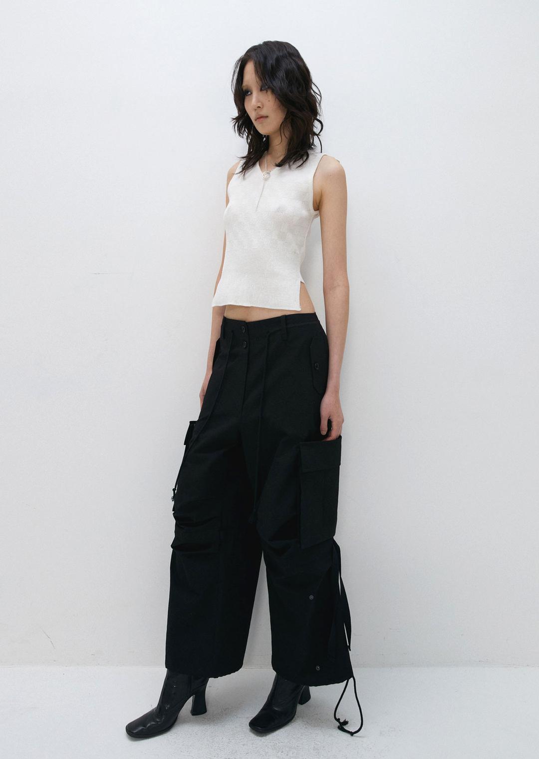 DETACHABLE POCKET PANTS BLACK
