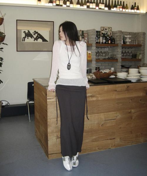 에브리데이 컴포트 롱 스커트_CTS618(차콜)