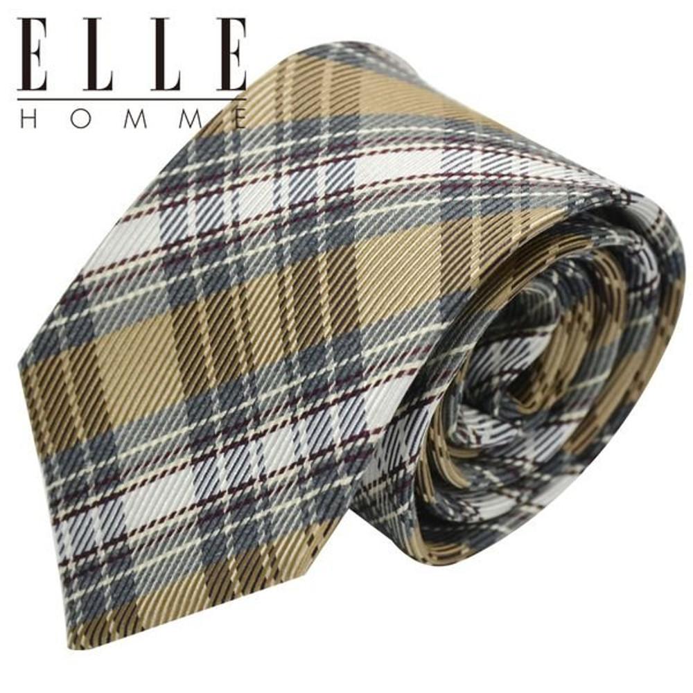 [갤러리아] [ELLE HOMME] 엘르옴므 실크넥타이 - 모카체크 베이지 8cm