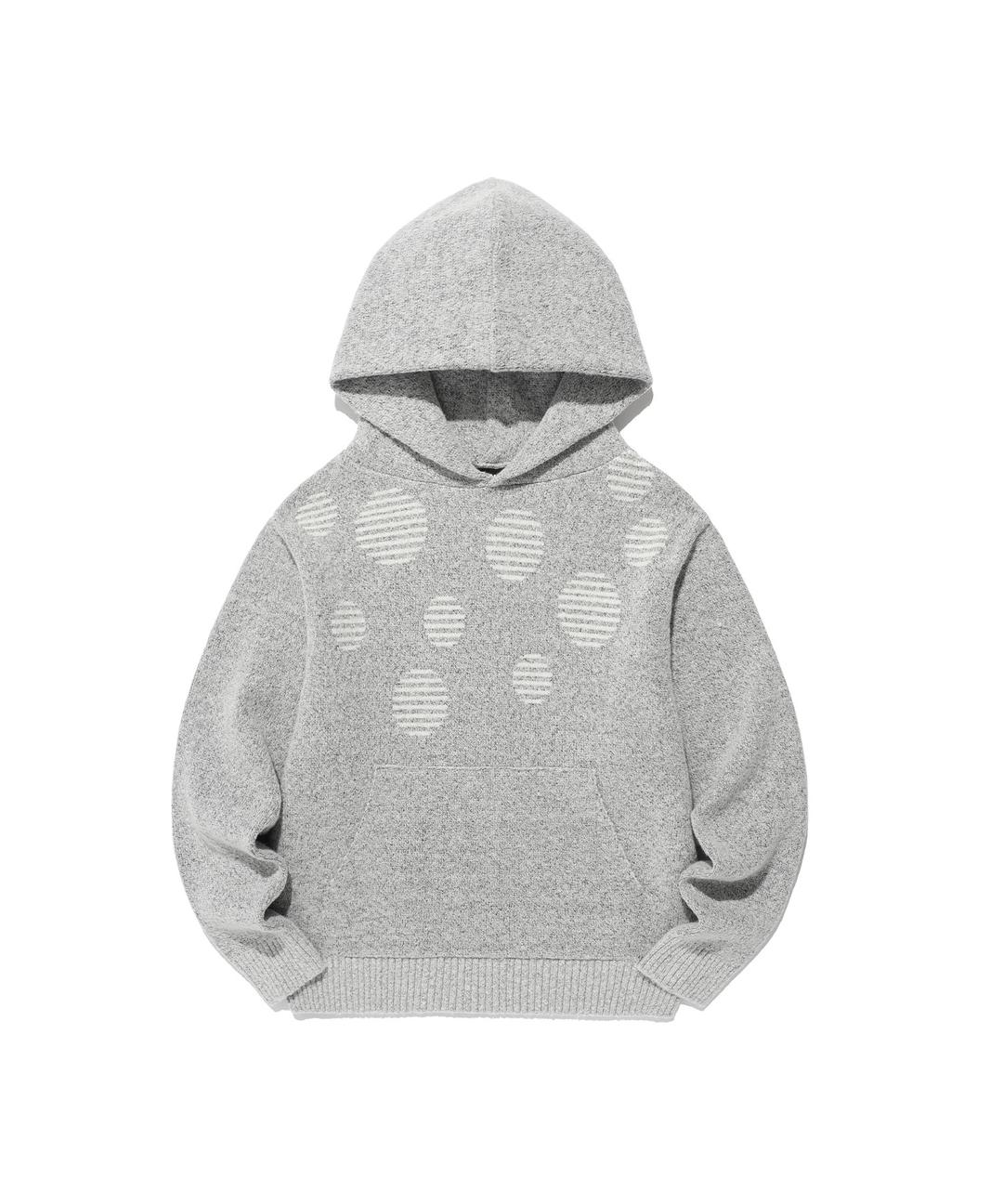 dot knit hoodie_grey