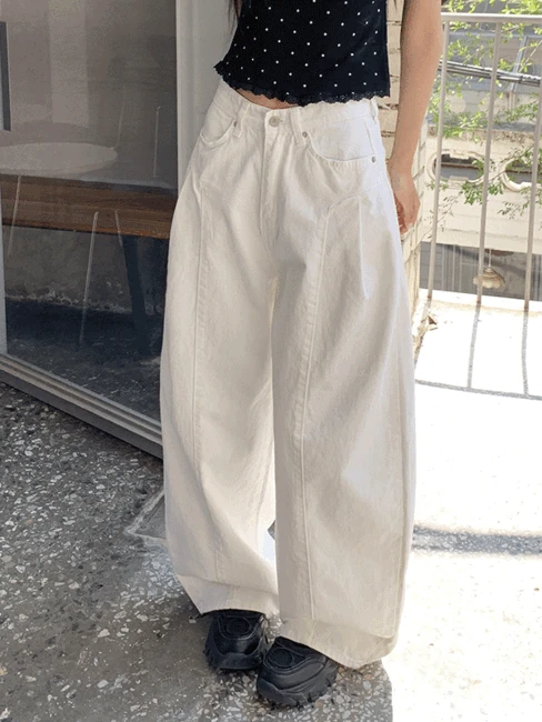 [MD PICK♥] 덴마 핀턱 벌룬핏 코튼 와이드 팬츠 3color