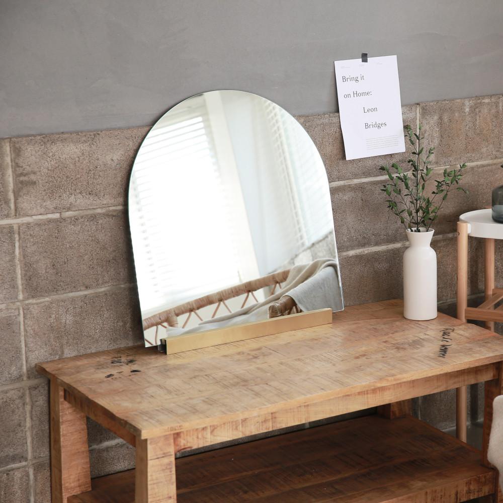 거울미인 아치형 거울 예쁜 노프레임 골드 실버 원목 화장대 탁상 벽걸이 벽부착 이동식