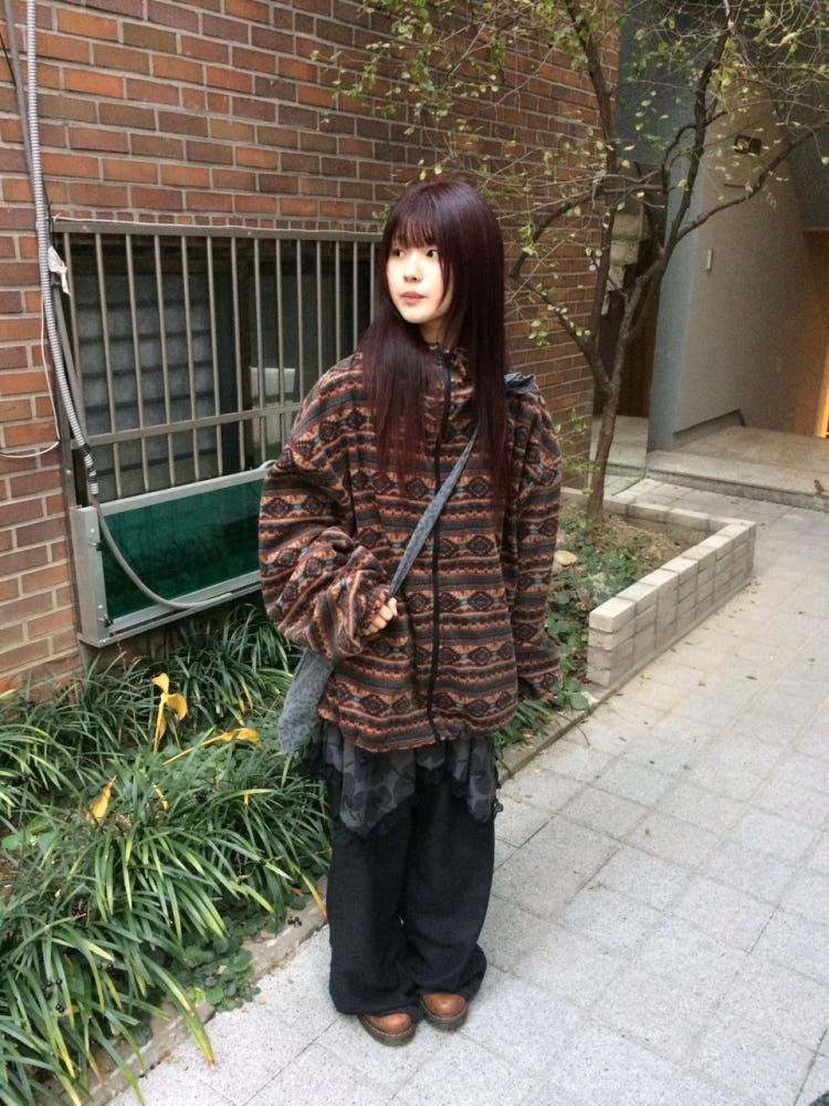 [unisex] 기모 아이즈 스트링 투웨이 후리스 후드 집업 (2 color)