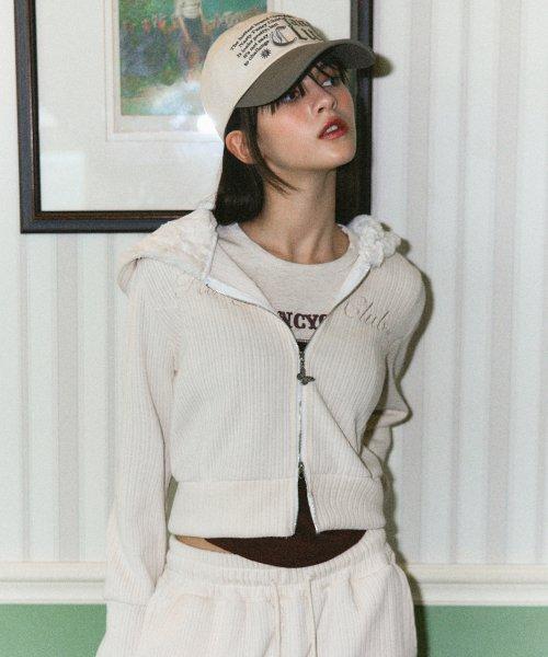 [NF] 휩코드 스티치 후드 집업 (IVORY)_F23ZA947