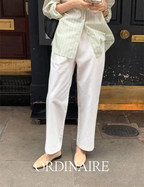 가내스라 가을팬츠🍂 [ordinaire] 보닌 코튼 핀턱 팬츠 (베이지 롱M/단독주문시오늘출발)