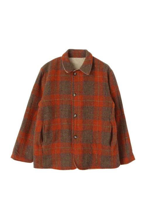 몬테도로 by 슬로웨어 (Man - M) [리버시블] 코튼 체크 패턴 카라 버튼 자켓