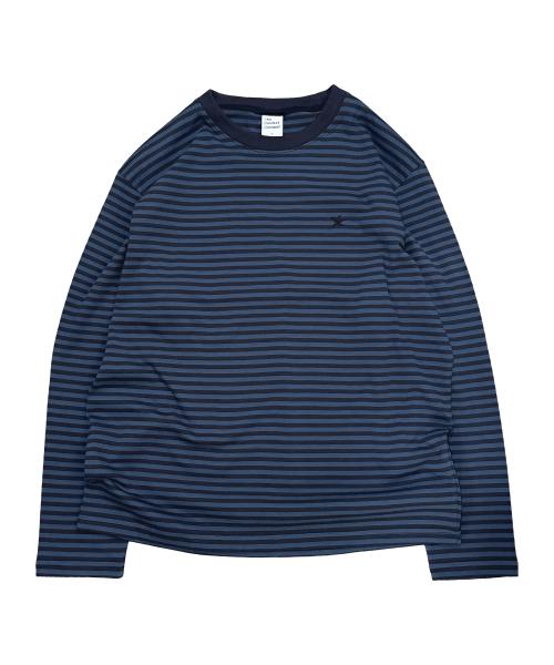TCM mini logo stripe long sleeve (blue/navy)