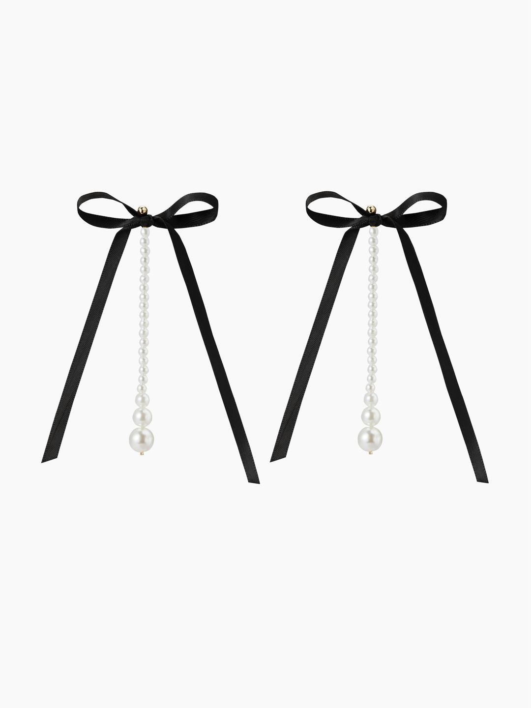BEADED BOWKNOT DROP EARRINGS