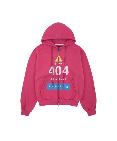 ERROR 404 ZIP HOODIE [PINK]