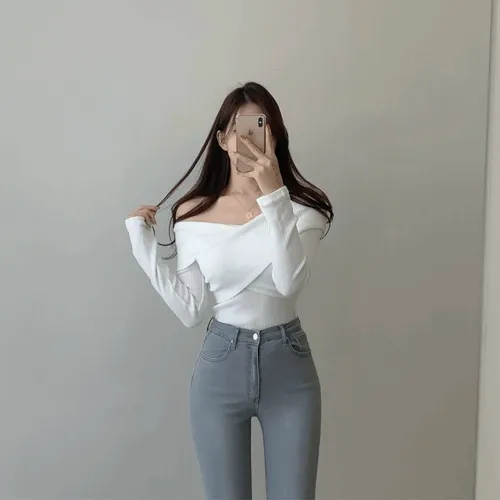 (색상추가ღ) *러블리 존예핏* 보들쫀쫀 골지 오프숄더 꼬임 랩 니트 4color