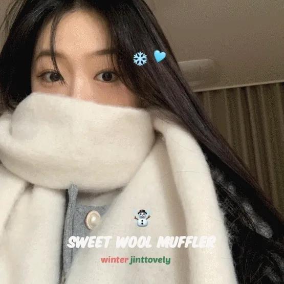 [파스텔색감🩷] 폭닥 롱 머플러 목도리 / 울 머플러 / 도톰 겨울 무지 목도리