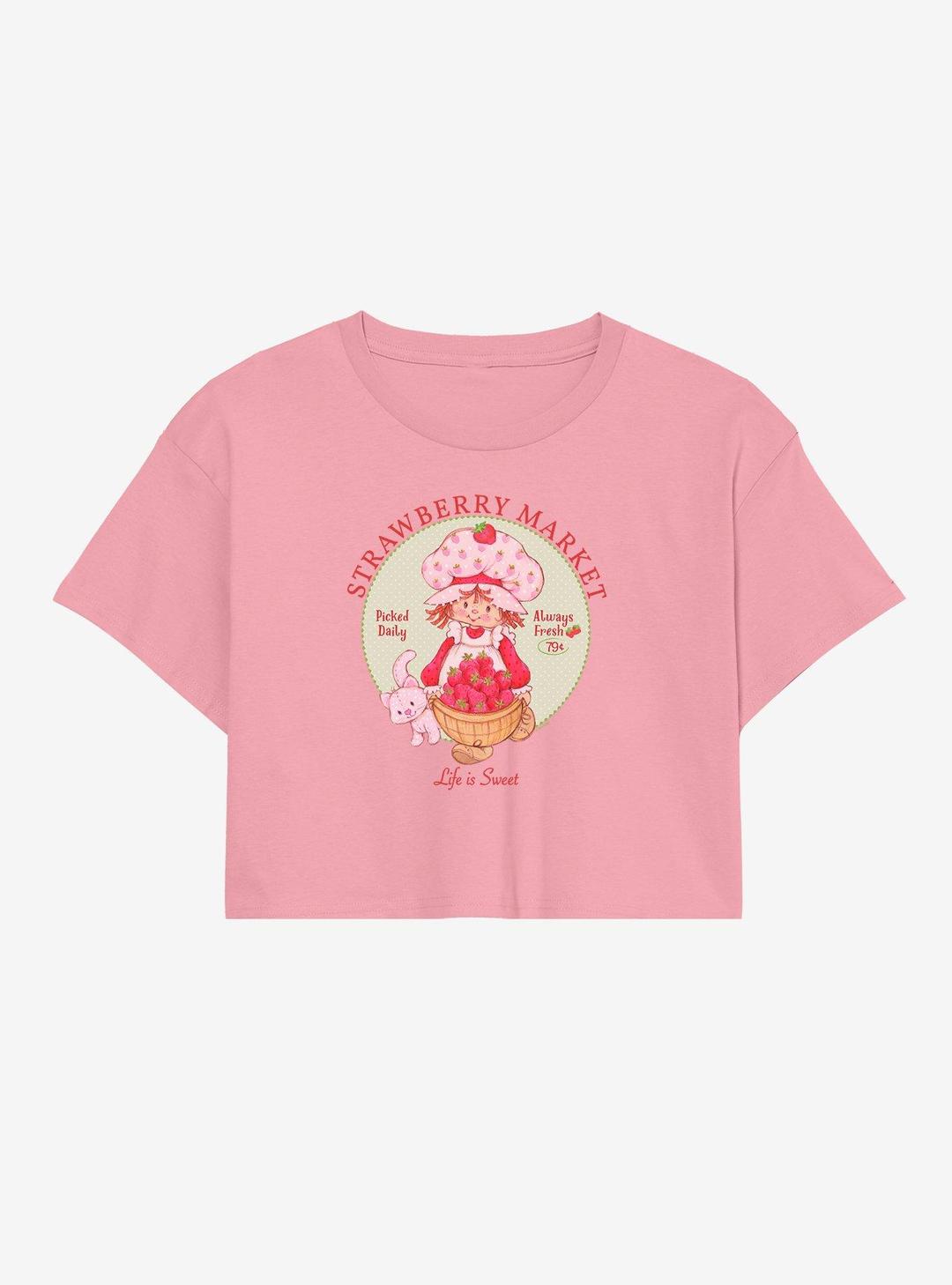 Strawberry Shortcake Strawberry Market Womens Crop T-Shirt