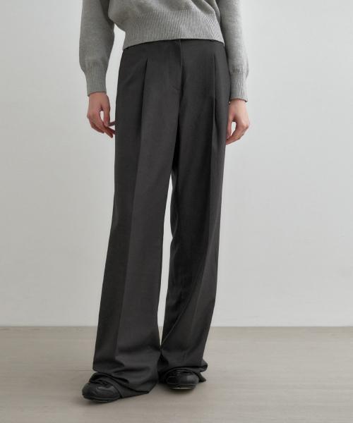 원턱 와이드 슬랙스 차콜 MDPT025CHARCOAL