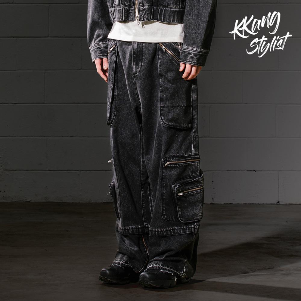 [빅유니온x깡스타일리스트] M-ZIPPER MAKE-OVER PANTS / BLACK DENIM