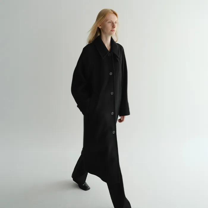 [왕슈멍 착용] WOOL BALMACAAN COAT (BLACK)