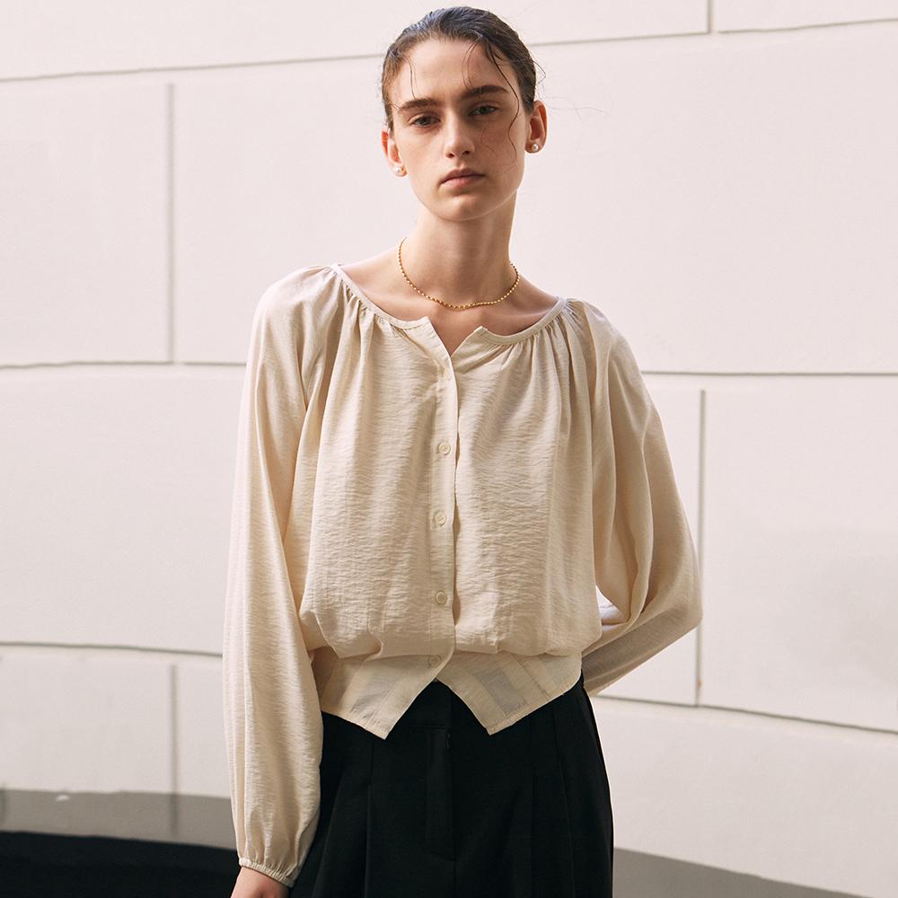 얀13 PIN TUCK SHIRRING BLOUSE_5COLOR