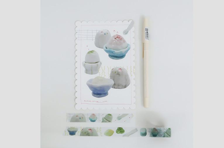 [i live with six cats] 엽서_빙수 만들기!