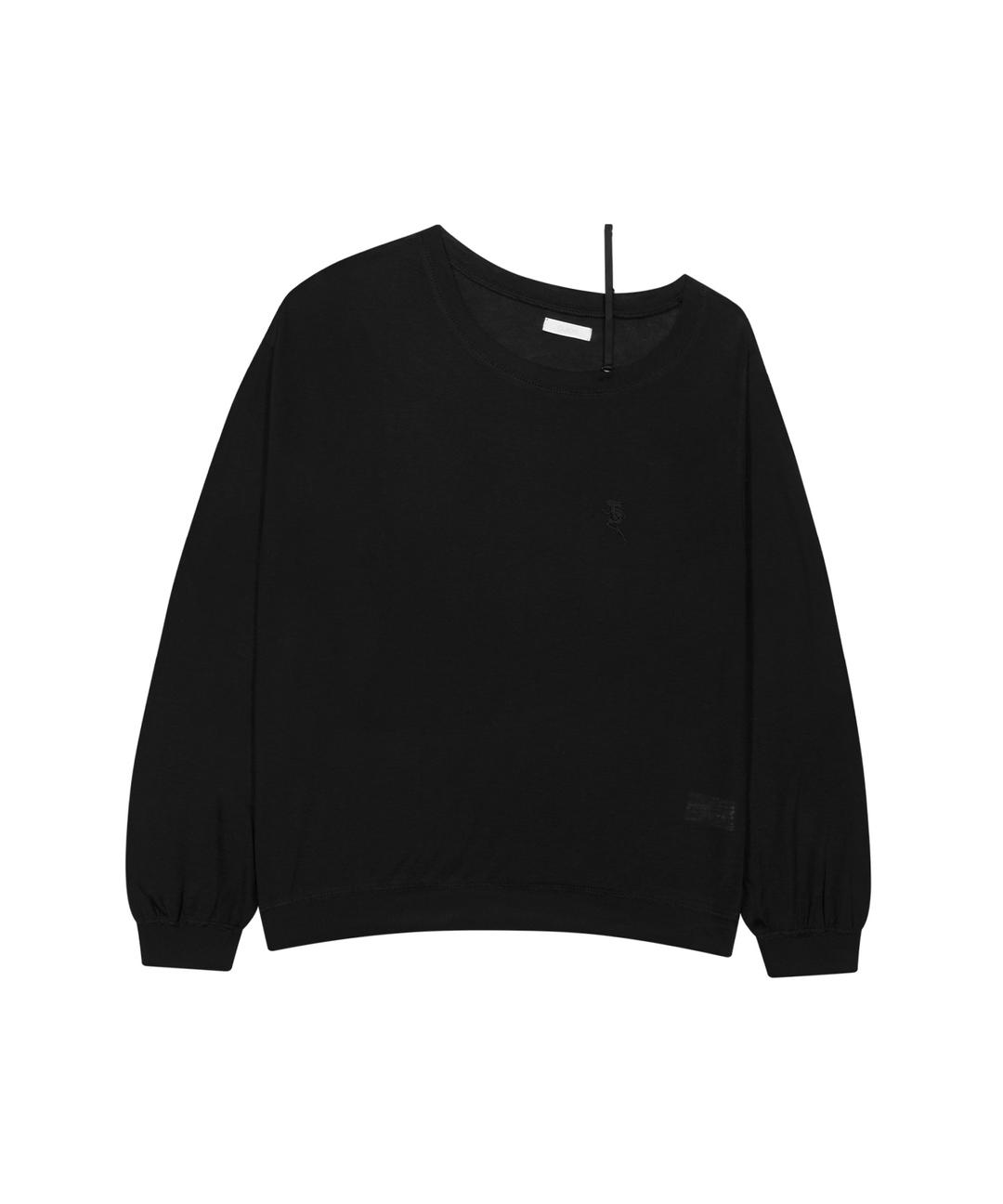 One-Shoulder Oversized Sweatshirt / Black