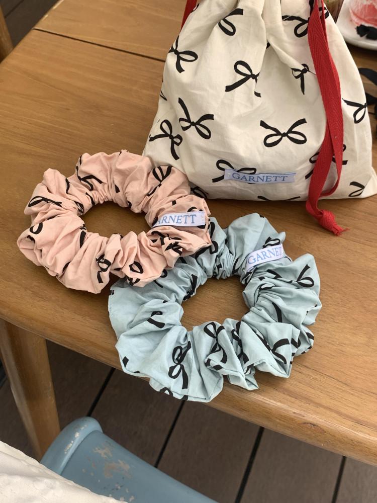[Garnett made] 미닛 리본 슈슈 스크런치