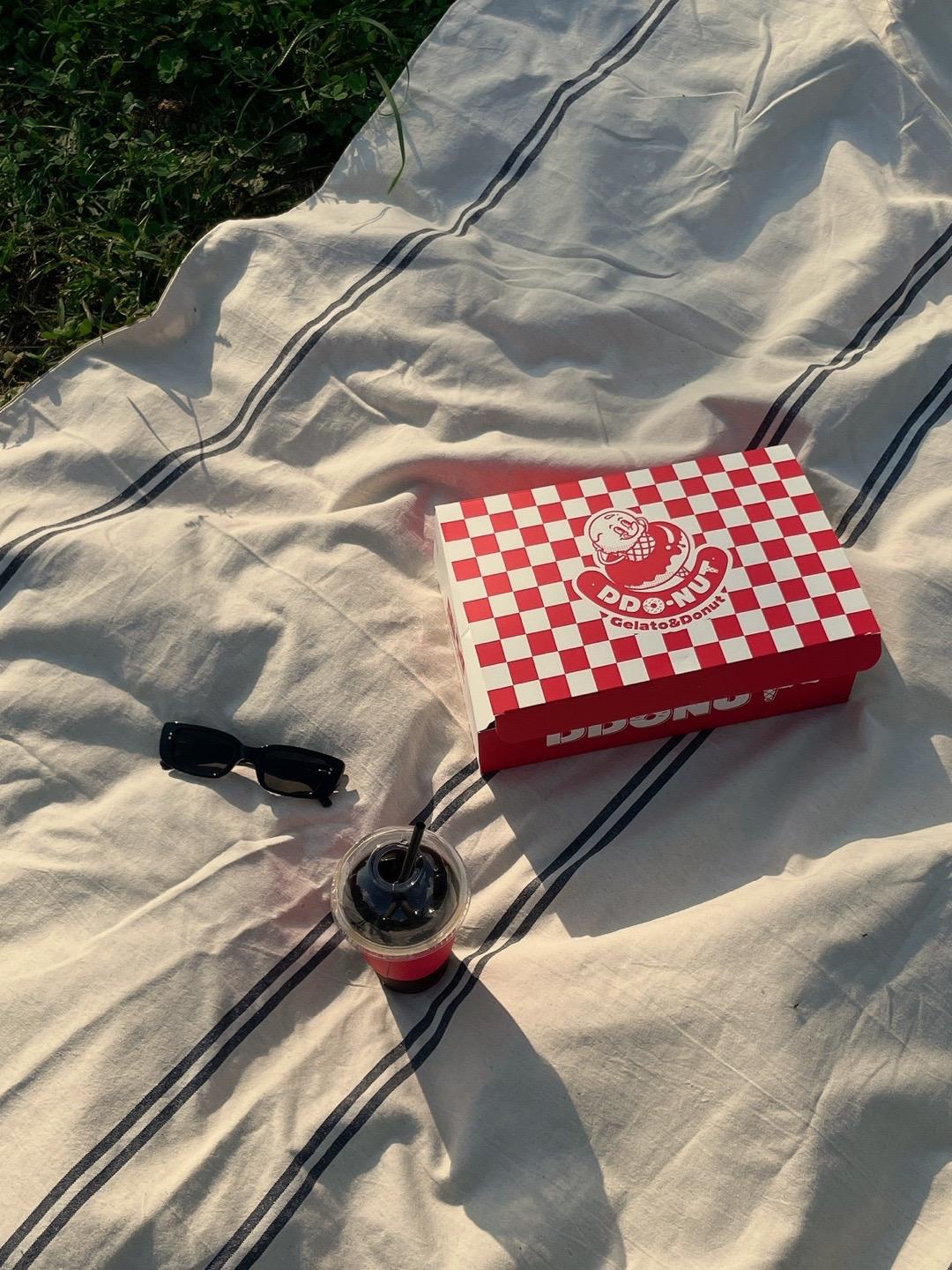 헤이버터 밑면 방수 레빈 스트라이프 피크닉매트 린넨 패브릭