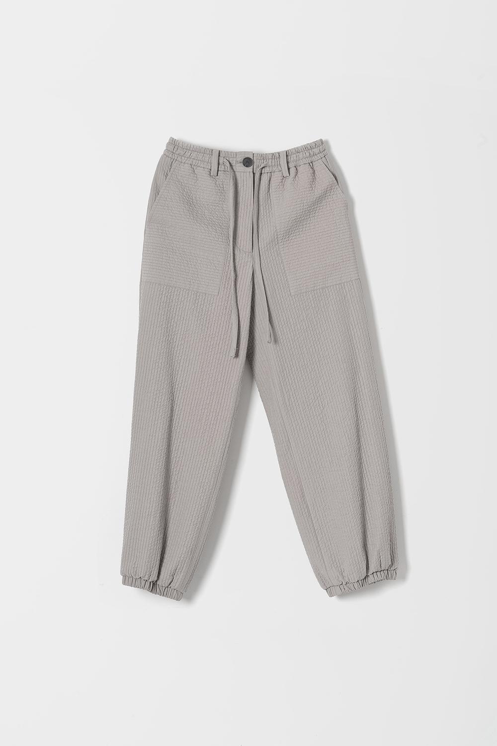 이지 퀼팅 조거 팬츠 그레이