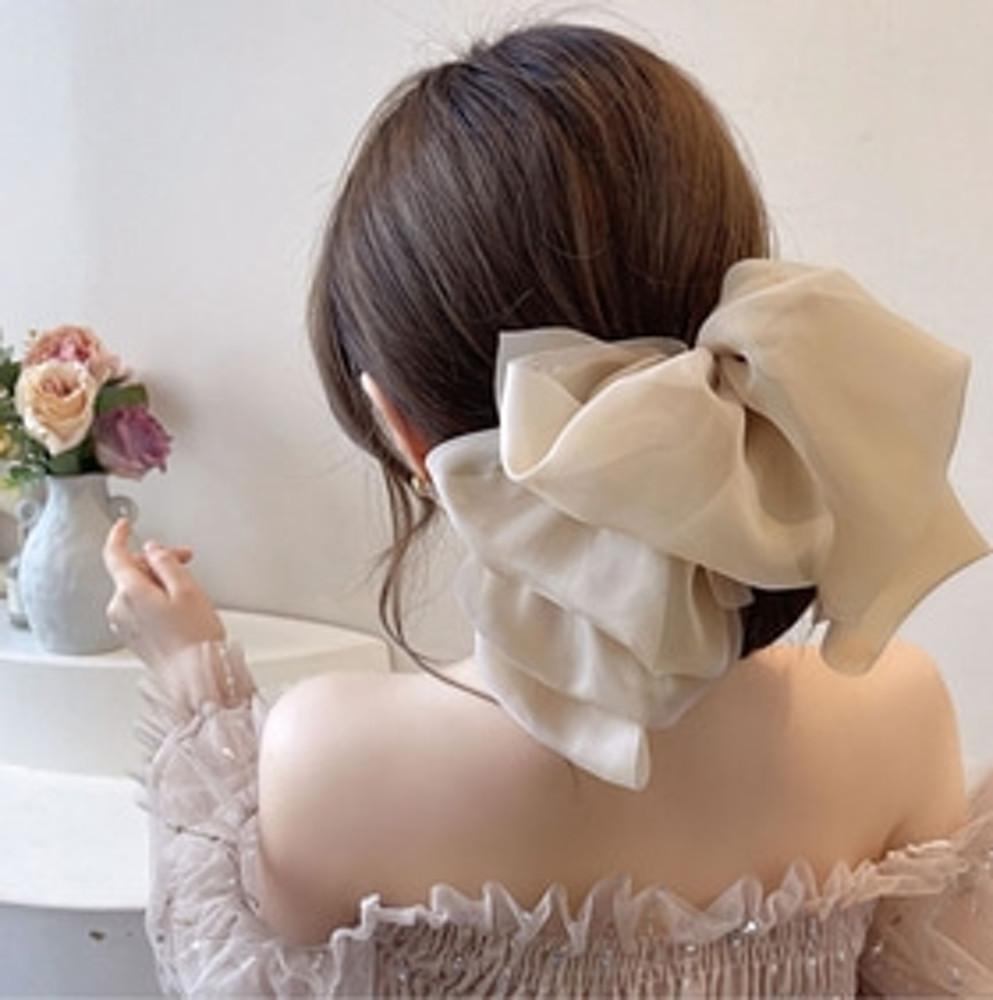 퍼품 풍선 왕리본핀 헤어악세사리 머리핀