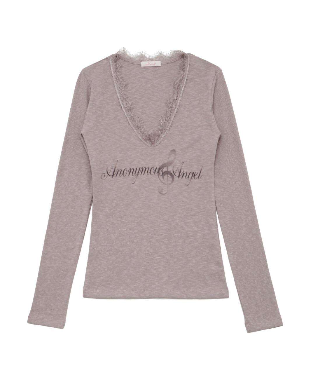 Lace Trimmed T-shirt (Lilac)