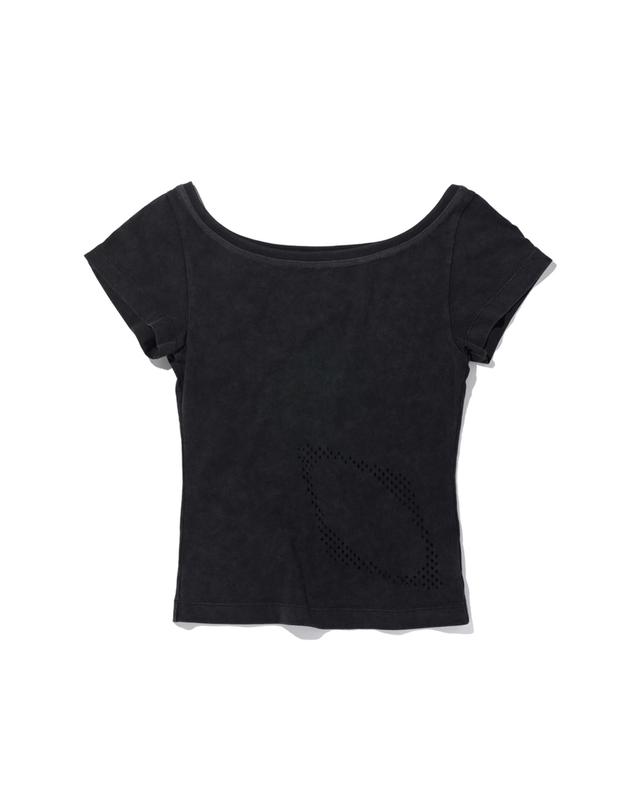 BLEACHED WIDE NECK T-SHIRT_WASHED BLACK