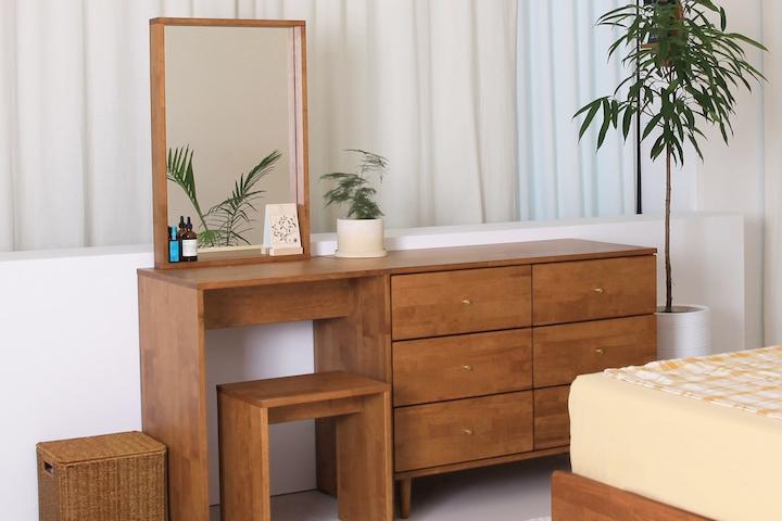 브라우니 원목 화장대 단품+3단 서랍장 세트
