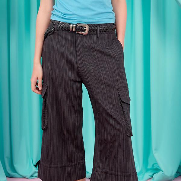 BERMUDA CARGO PANTS / denim-black