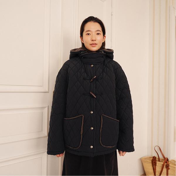 하버 퀼팅 점퍼 블랙