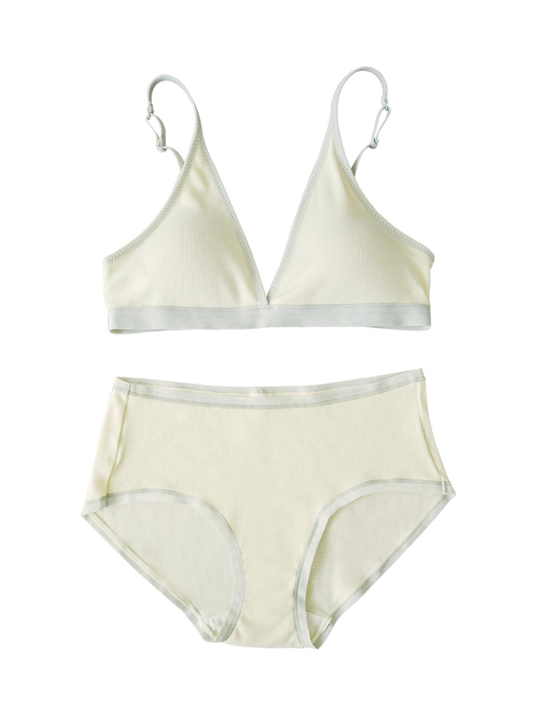 [set] ribbed modal set in lemon