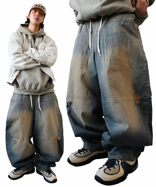 빈티지 데님 벌룬 팬츠