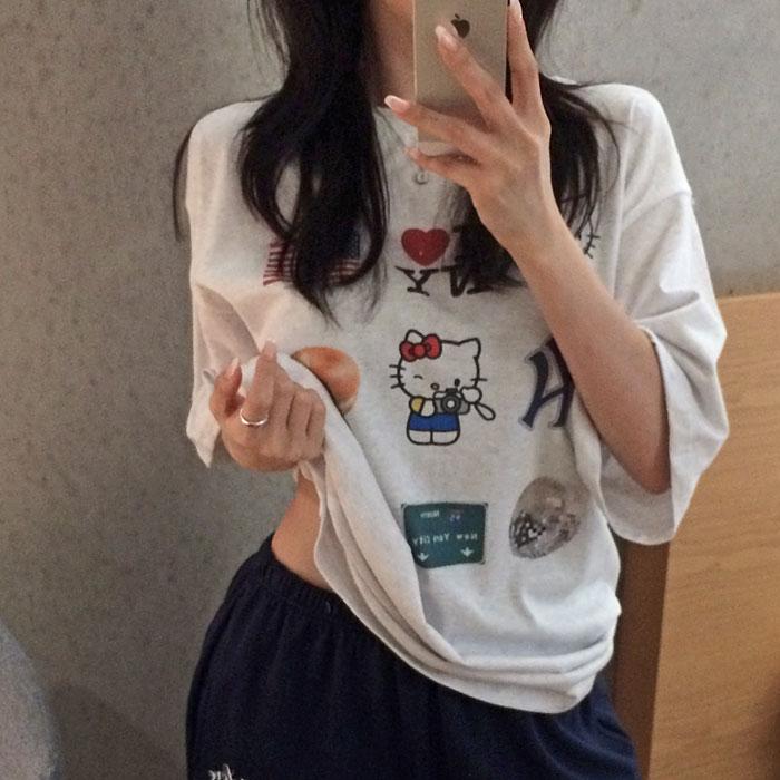 뉴시티 프린팅 루즈핏 티셔츠